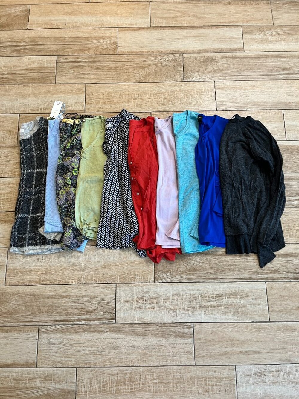 Womens Bundle of 10 Long & 3/4 Sleeve Tops - S